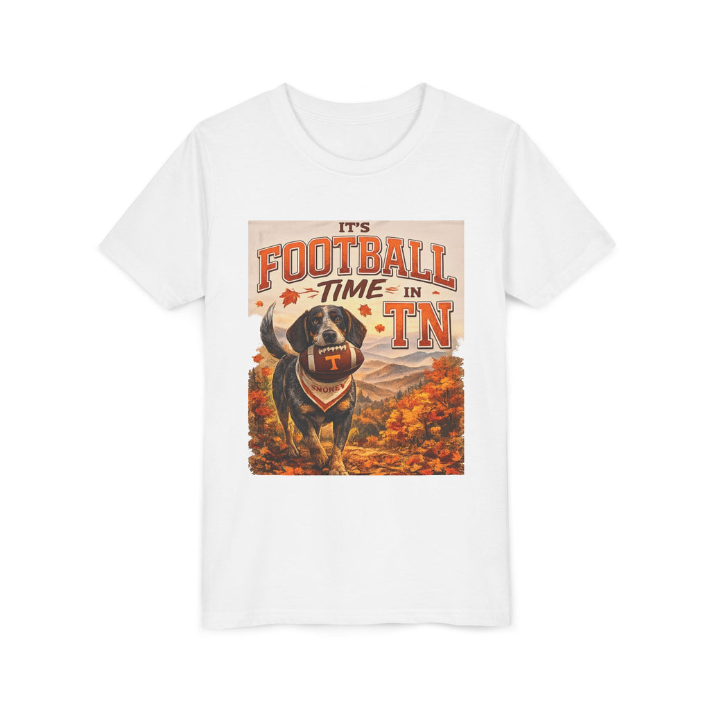Youth Tee — "It's Football Time in TN" Dog Mascot Kids Football Shirt
