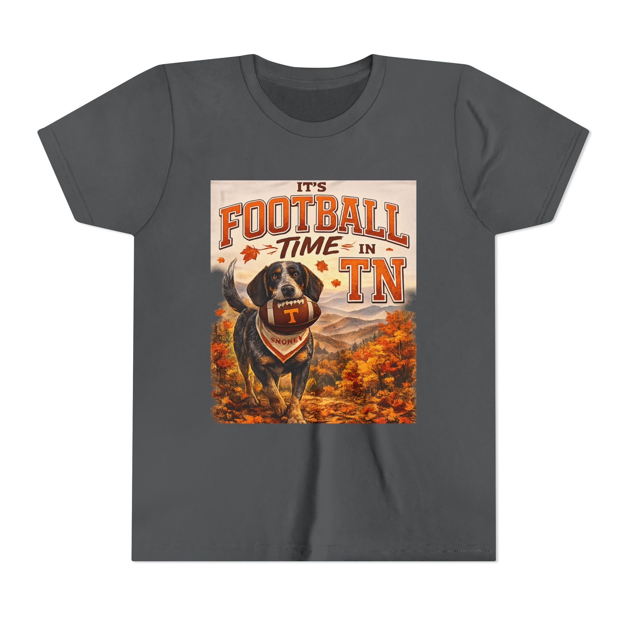 Youth Tee — "It's Football Time in TN" Dog Mascot Kids Football Shirt