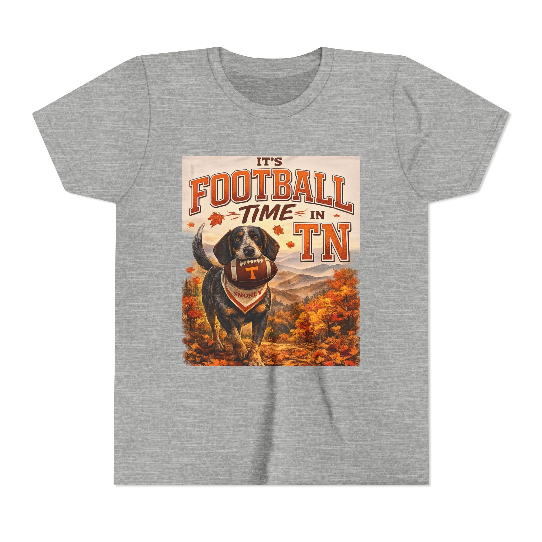 Youth Tee — "It's Football Time in TN" Dog Mascot Kids Football Shirt