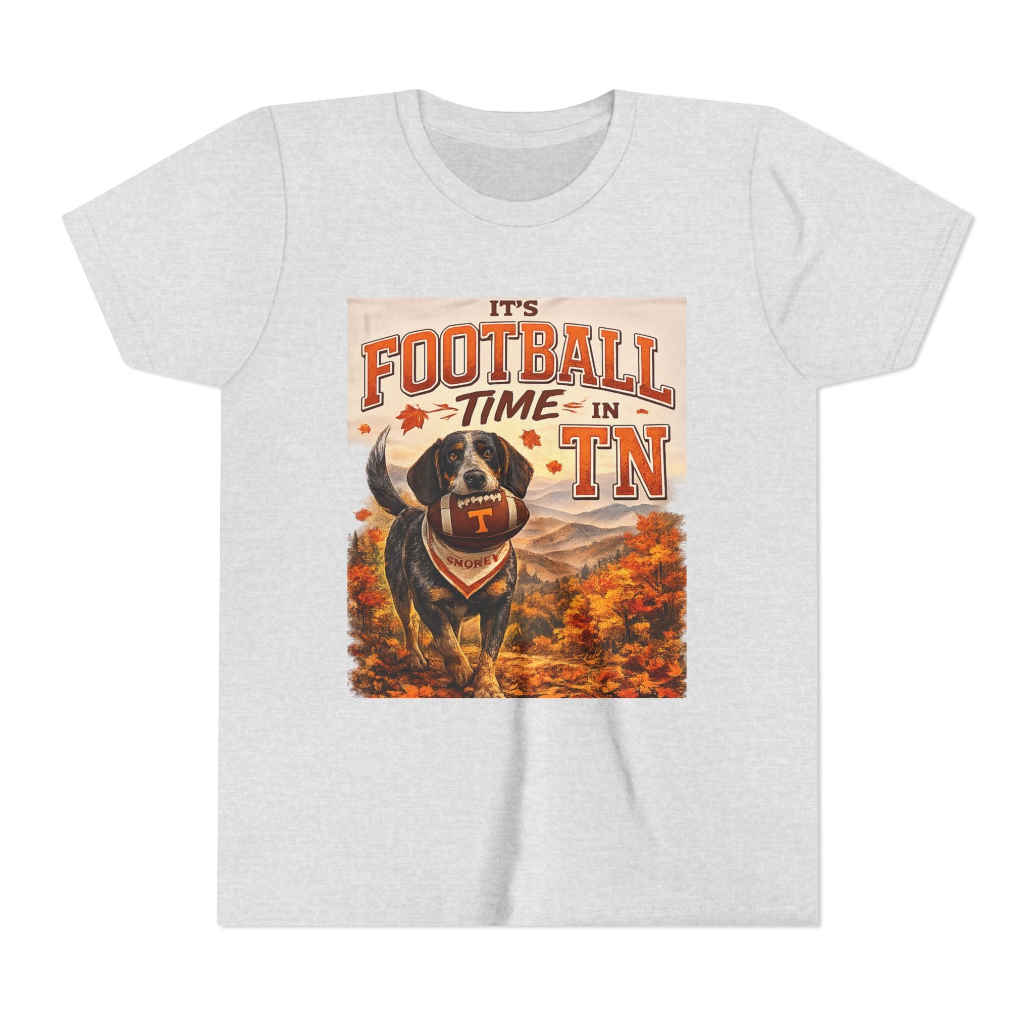 Youth Tee — "It's Football Time in TN" Dog Mascot Kids Football Shirt