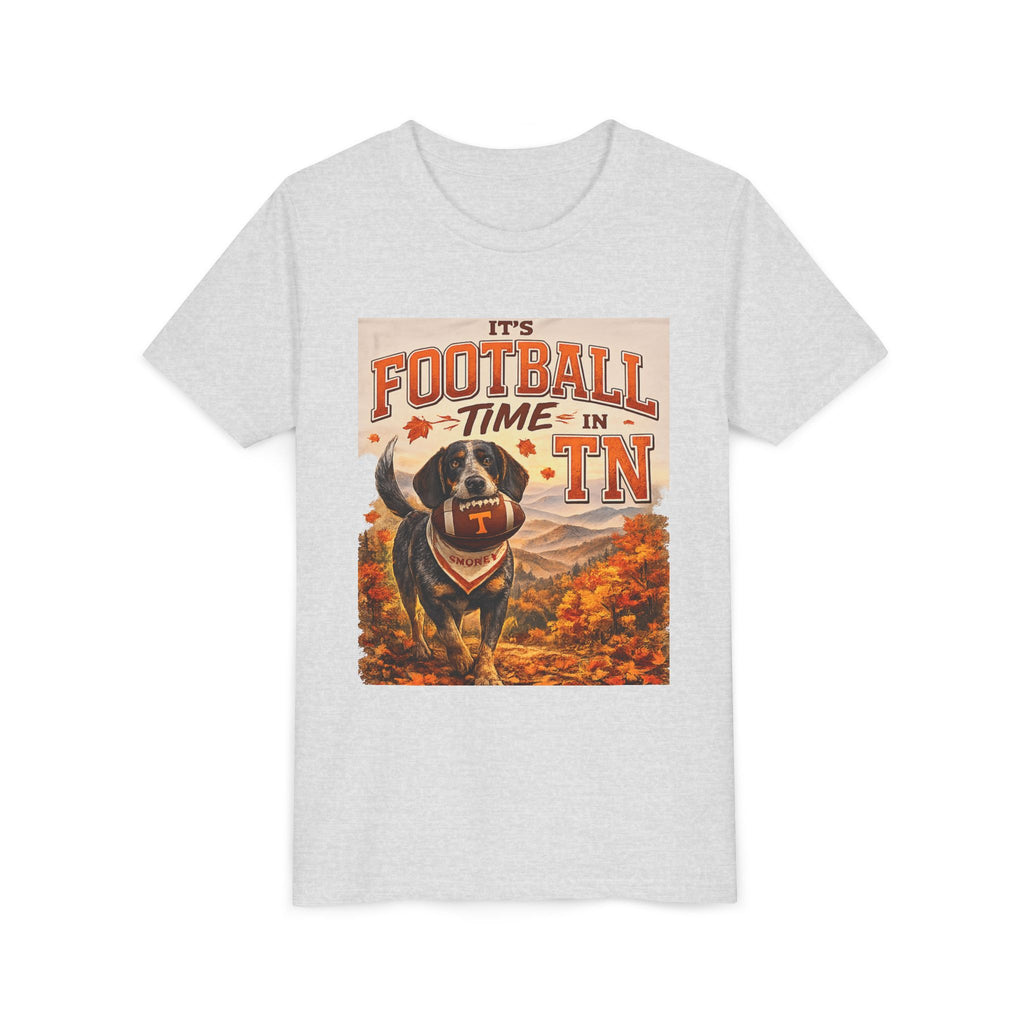 Youth Tee — "It's Football Time in TN" Dog Mascot Kids Football Shirt
