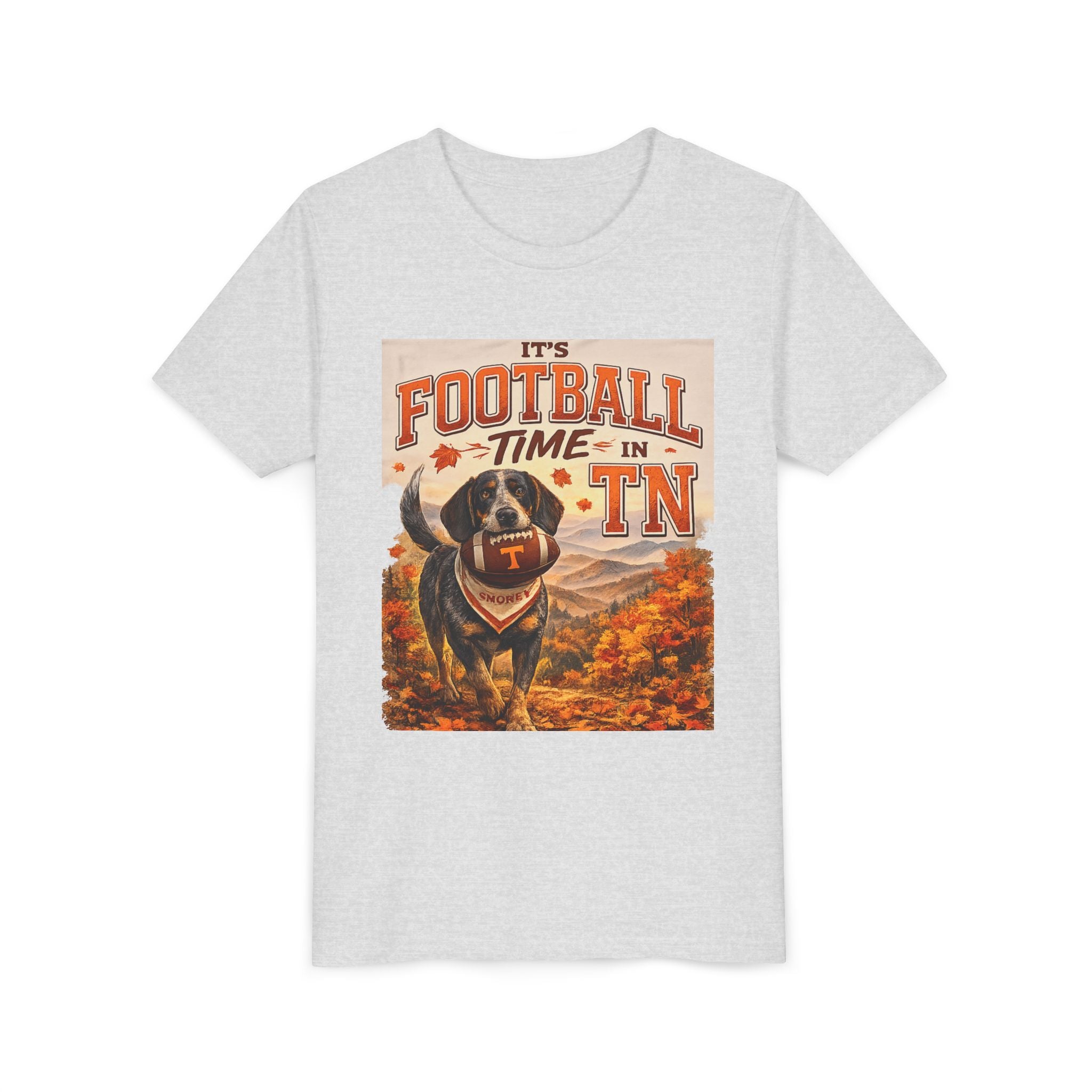 Youth Tee — "It's Football Time in TN" Dog Mascot Kids Football Shirt