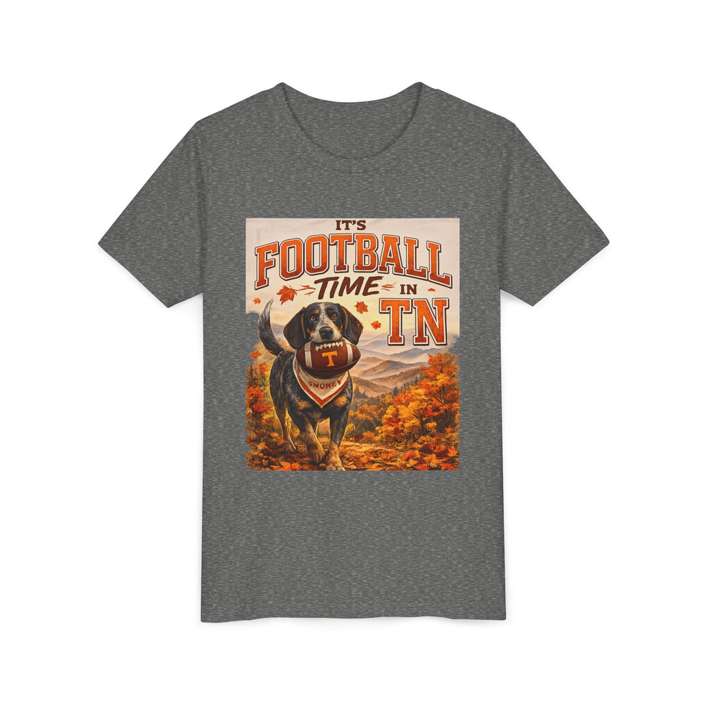 Youth Tee — "It's Football Time in TN" Dog Mascot Kids Football Shirt