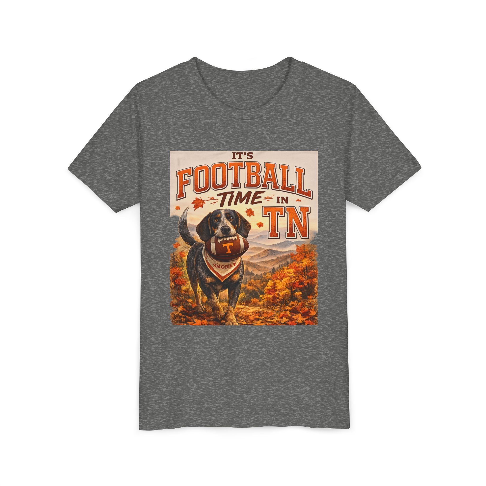 Youth Tee — "It's Football Time in TN" Dog Mascot Kids Football Shirt