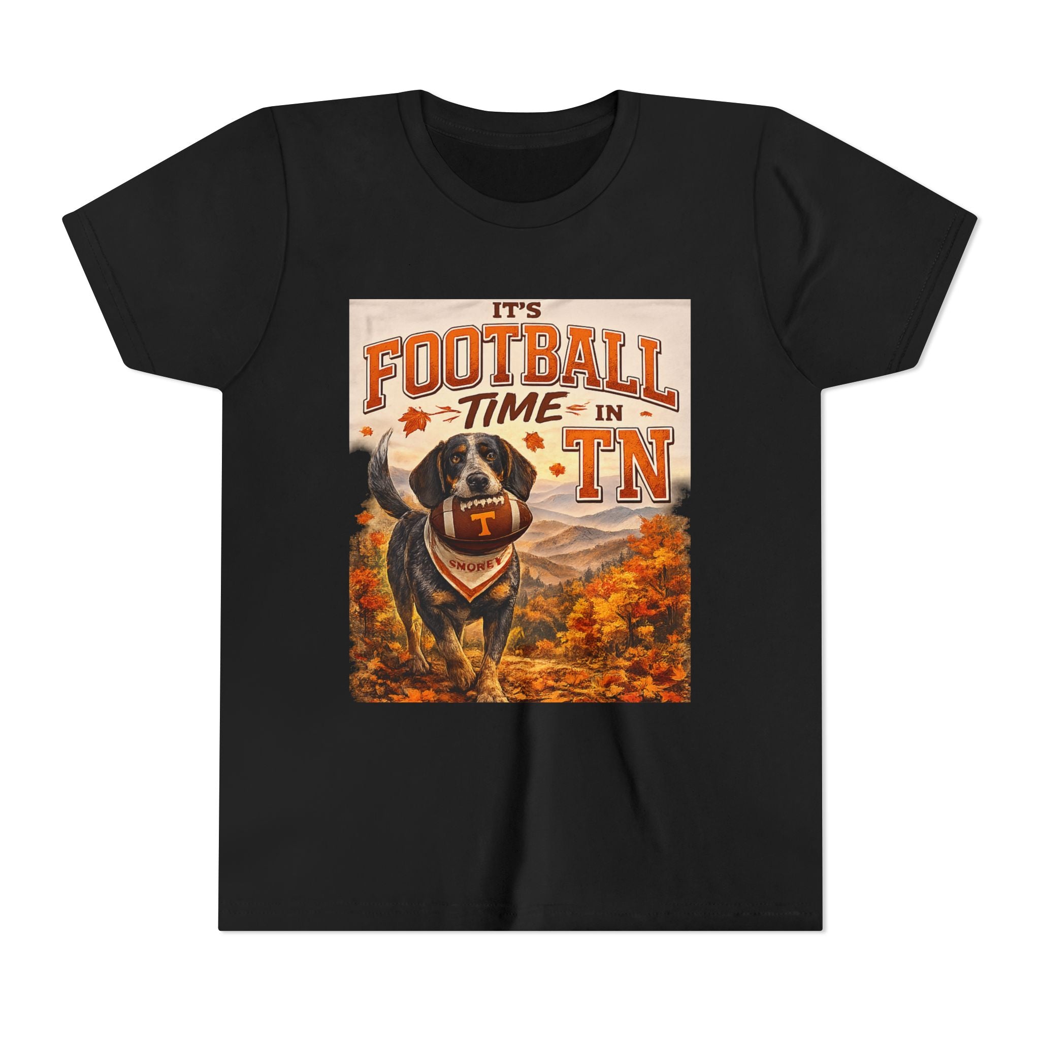 Youth Tee — "It's Football Time in TN" Dog Mascot Kids Football Shirt
