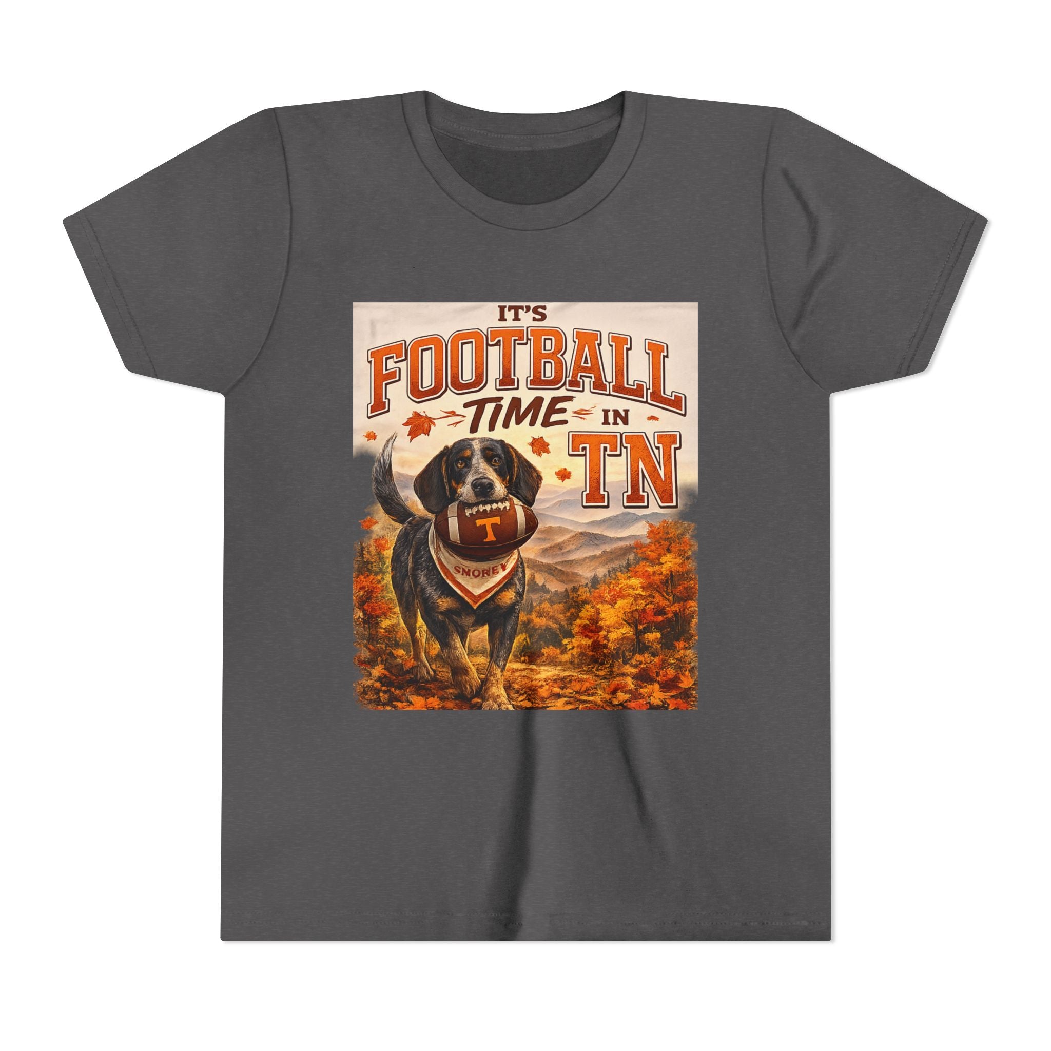 Youth Tee — "It's Football Time in TN" Dog Mascot Kids Football Shirt