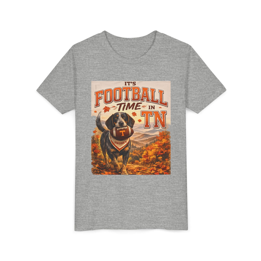 Youth Tee — "It's Football Time in TN" Dog Mascot Kids Football Shirt