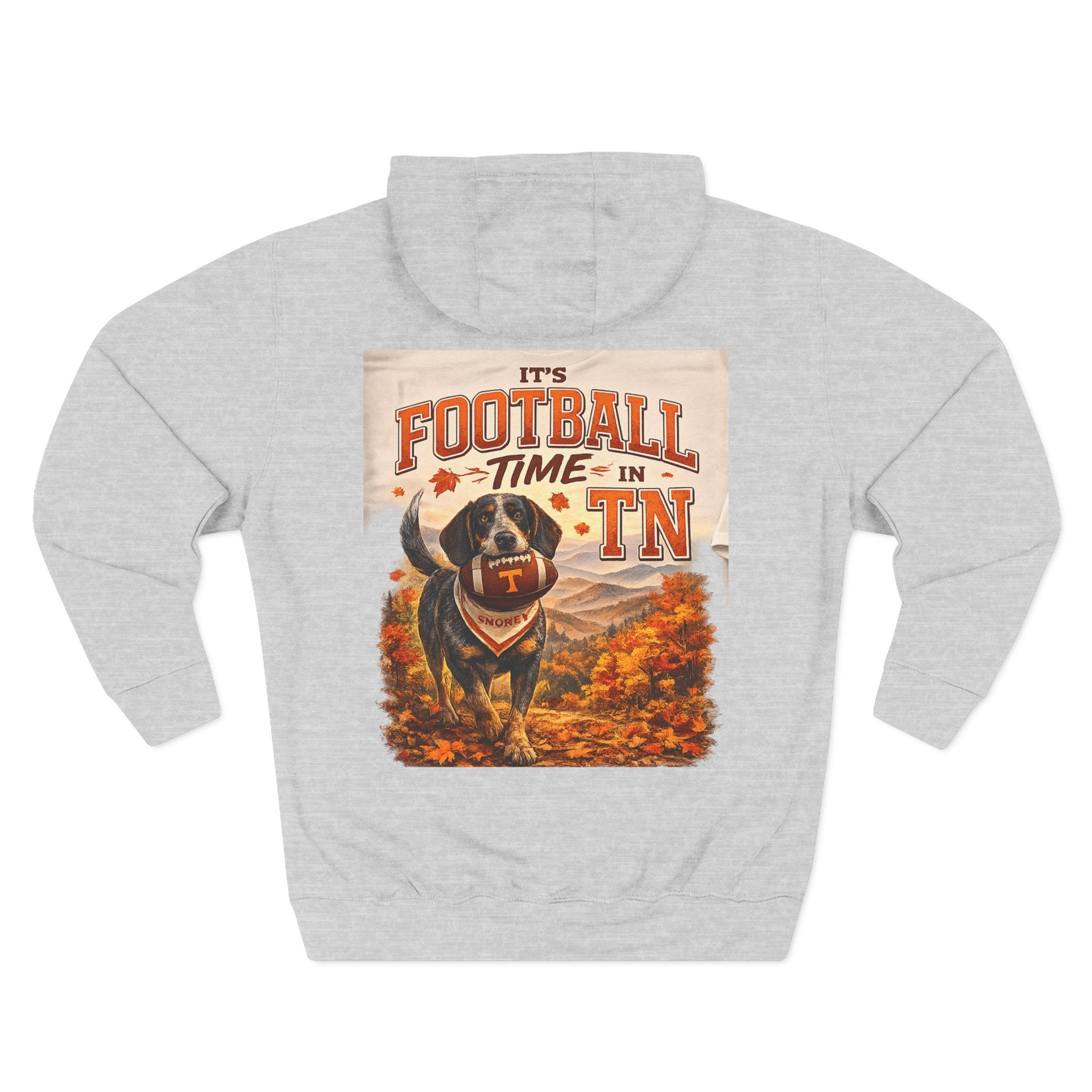 Tennessee Football Hoodie — 'It's Football Time in TN' Vintage Dog Design