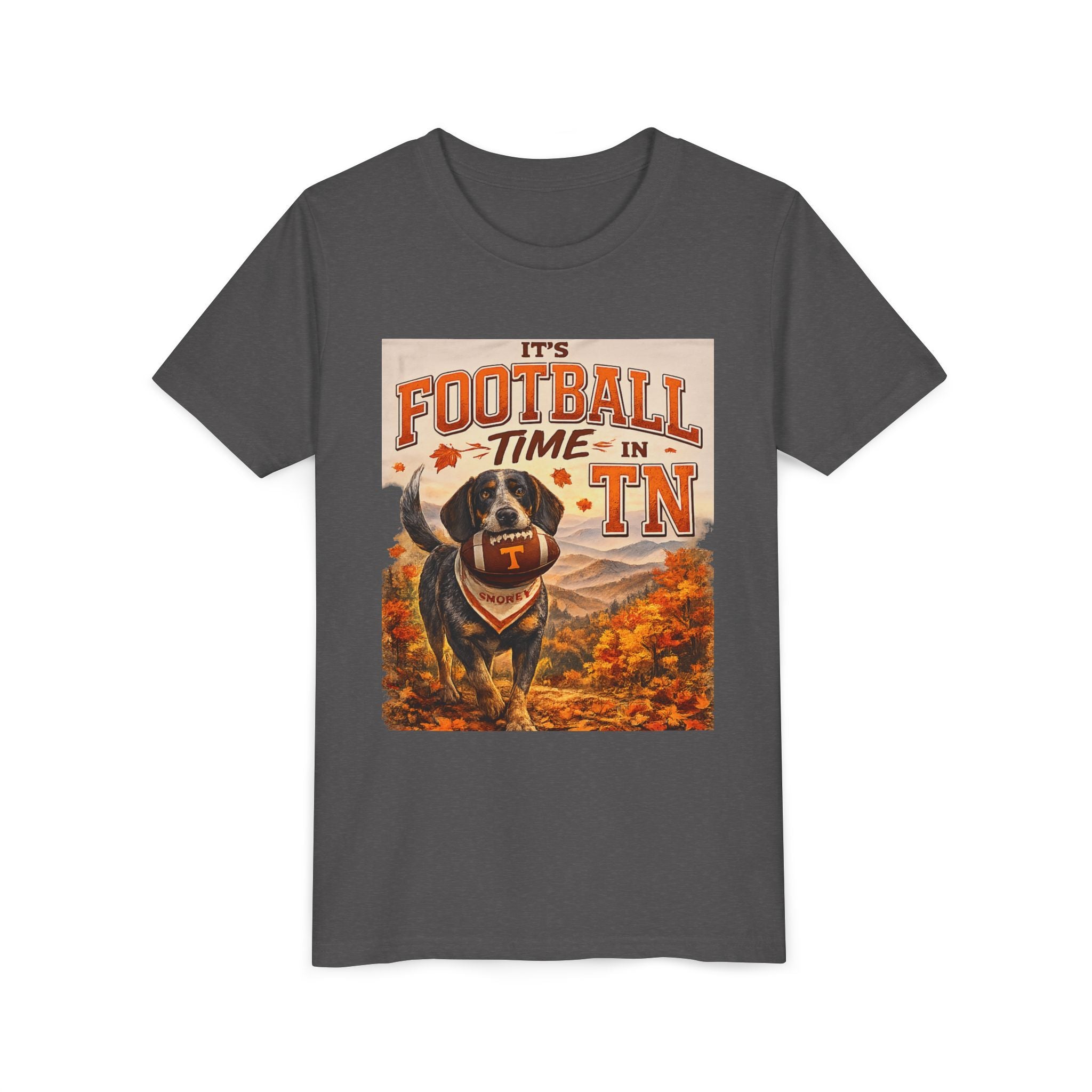 Youth Tee — "It's Football Time in TN" Dog Mascot Kids Football Shirt