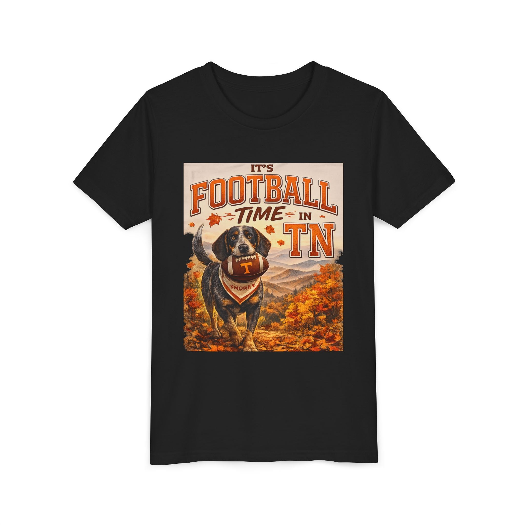 Youth Tee — "It's Football Time in TN" Dog Mascot Kids Football Shirt
