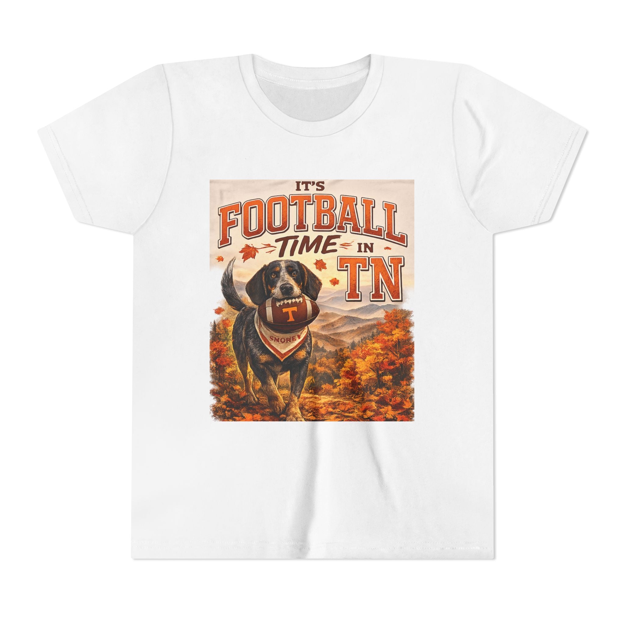 Youth Tee — "It's Football Time in TN" Dog Mascot Kids Football Shirt