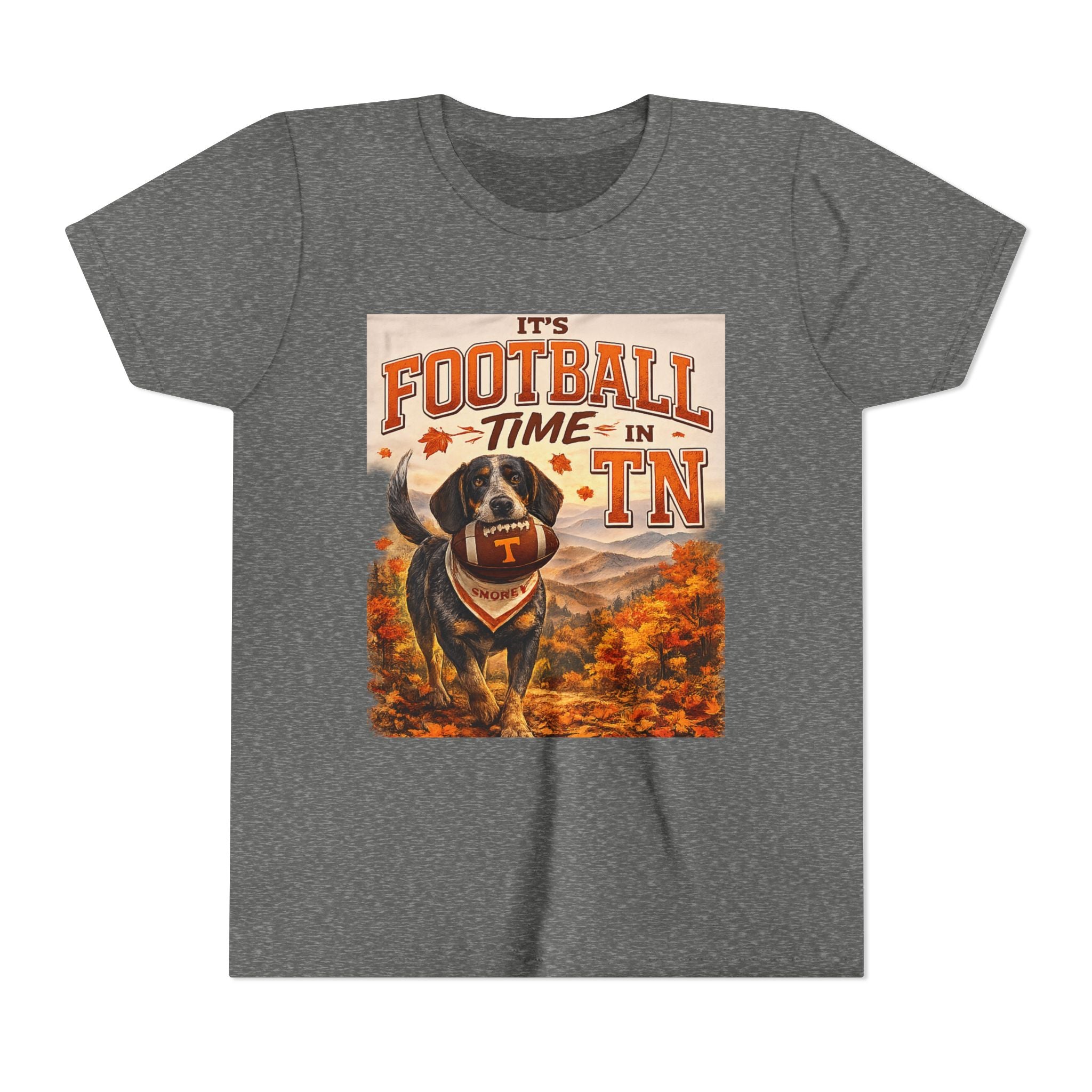 Youth Tee — "It's Football Time in TN" Dog Mascot Kids Football Shirt